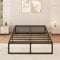 Yicensen Metallbett 120x190 cm mit Lattenrost Metall 41cm Höhe Bettrahmen Doppelbett Stabiles Leichte Montage, Schwarz