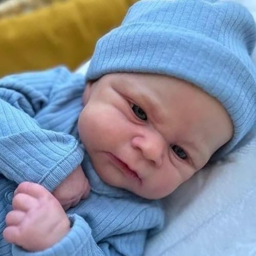 Anano Reborn Baby Junge Lebensecht 45CM Reborn Puppe Echt Wie EIN Baby, Silikon Baby, Reborn Puppen Lebensecht Babypuppe Wie Echtes Baby Junge, Die Wie EIN Echtes Baby Aussieht