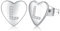 Ohrringe Silber 925 Ohrstecker Silber 925 für Damen Mädchen Kinder, Klein Herz Ohrringe Silber Buchstaben Ohrstecker mit Zirkonia, Schlafen Knorpel Ohrstecker 10mm (silber-L)