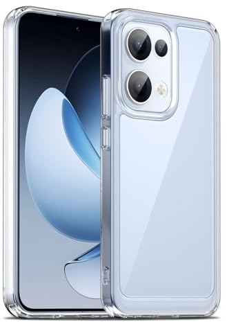 Liisooka Hülle für Oppo Reno 13 5G, Militärische Ultra Slim Handyhülle, Nie Vergilbung, Kratzfeste, Harte PC-Rückseite Case, Stoßsichere Transparente Schutzhülle, Durchsichtig