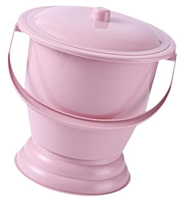 Harilla Pot de Chambre d'Urinoir de Pot, Usine d'Urinoir Épaissie d'Épaississement du Seau, Urinoir de Nuit avec Couvercle et Manche pour la Maison, Femmes Hommes, Rose