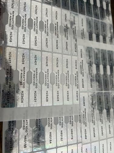 Hologramm-Sicherheitsetiketten, manipulationssicher, bei Entfernung, silberfarben, 50 x 10 mm, Seriennummer (100 Stück pro Packung)