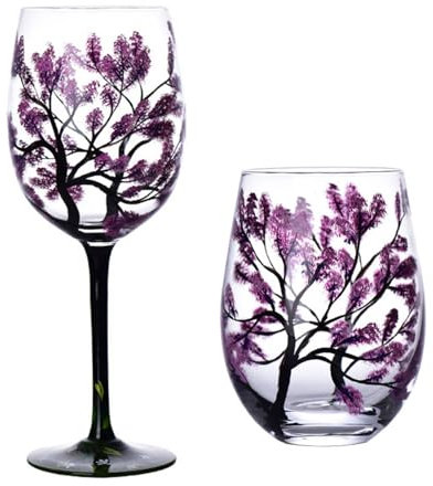 Wdbild Verre en cristal peint à la main - Quatre verres à vin - Verres à cocktail