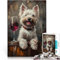 teenagers 1000 Piece Jigsaw Puzzle Westie Glass of Red Wine educational challenge 26x38cm for Home Decoration for Age 14