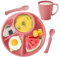 EUBEISAQI Assiette de contrôle des portions – Assiettes divisées pour régime des étudiants – Bol de forme ovale avec tasse à eau pour appartement, camping-car, cantine, jardin d' et restaurant