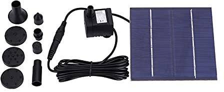 Ejoyous Solar Springbrunnen Pumpe, Teichpumpe Wasserspiel solarbetrieben mit automatischem Start und 3 Düsen, für Teich Vogelbad und Aquarium