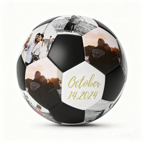 Personalisierter Fußball mit Foto Namen Text Logo, Individuelles Fußballgeschenk, Fussball Personalisiert, Geburtstagsgeschenk für Fußball-Fans Sohn, Personalisierte Geschenke für Papa zum Vatertag