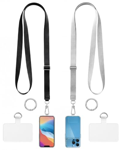 Mobile Phone Lanyard for Iphone, 2pcs Universal phone strap crossbody | 2 pieces of TPU straps, Strap 2cm wide and over 160cm long, Extra buckles for carrying.