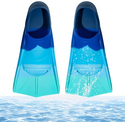 Mineup Kinder Schwimmflossen, Silikon Schnorchelflossen Kurz, Kurze Trainingsflossen, Kinderflossen zum Tauchen, Tauchausrüstung für Training und Lap Schwimmen für Kinder