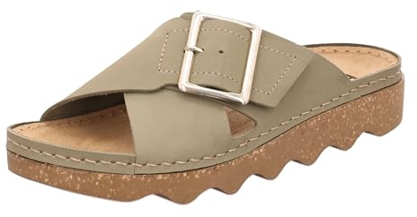 Rohde Damen Pantolette aus Nubukleder mit Plateausohle Alassio 6220