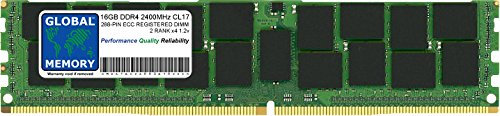 GLOBAL MEMORY Memoria RAM DDR4 2400 MHz PC4-19200 288-PIN ECC REGISTRATA DIMM (RDIMM) Compatibile con Server/Workstation/schede Madri (Chip a 2 ranghi)