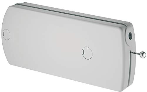 Gedotec Klappenbeschlag Möbel Klappenhalter mit Seilzug | Modell B - 140 N | Abdeckkappen: grau | Seilzug-Beschlag für Klappengewicht bis max. 9 kg | 1 Stück - Klappen-Befestigung für Barfächer