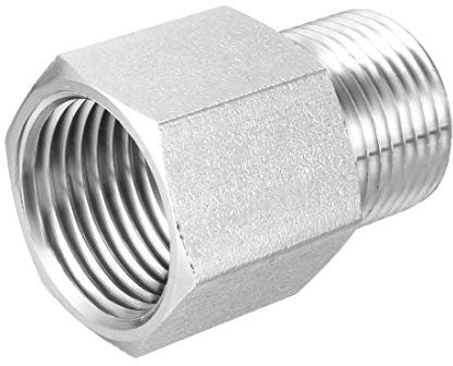 sourcing map Reduzieradapter für Rohrverschraubungen M20X1,5 Stecker auf 1/2 G Buchse, Edelstahl für Wasser-Öl-Luftdruckmesser