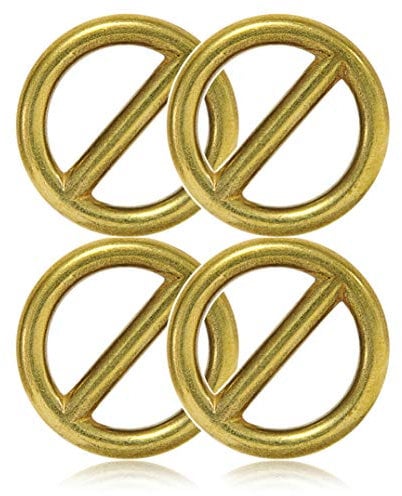 Ganzoo O-Ring mit Steg Metall für Hunde-Leine, 20 mm Innen-Durchmesser, 4 Stück, Stegring, legierter Stahl, Nicht rostend, Rund-Ringe für Paracord 550 Halsband, Handtasche, Basteln, Farbe Gold