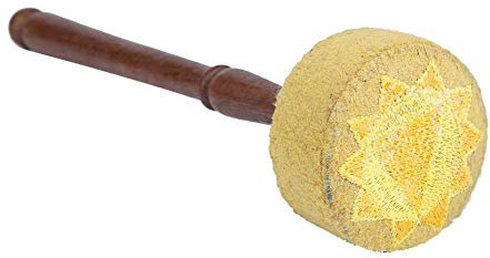 Tazón de Canto Tibetano Striker Mallet Hecho a Mano Madera dura Fieltro Palo Palo Budismo Adjunto(Amarillo)
