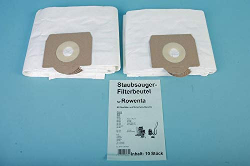 10 hochwertige Staubsaugerbeutel passend für Rowenta Kessel-Staubsauger 20 Liter z.B. RU 10 bis 20, RB 50-70 - Ersatz für Swirl R 23