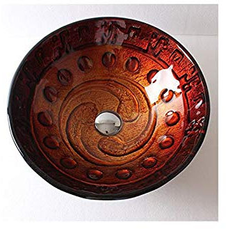 HomeLava Design Glas Waschbecken Set Rund (ohne Wasserhahn)