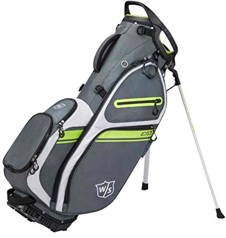 Wilson Staff Golftasche, EXO II Carry Bag, Tragetasche, Grau/Weiß/Limettengrün, Integrierter Ständer, 2,3 kg, WGB6600CH