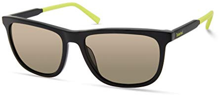 Timberland TBA9269 Occhiali da Sole Uomo, Occhiali da Sole Casual in Metallo Leggero, Forma Lente Quadrata, Lenti Polarizzate Fumo, Nero Lucido
