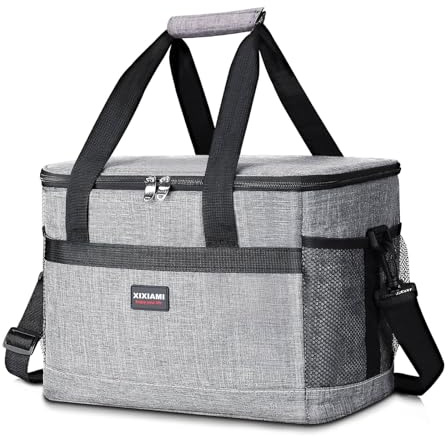Large Cooler Bag 20L/33L Insulated Picnic Bag Food Storage Bag Cooling Bag Foldable Cool Bag Outdoor Drinks Cooler for Camping/Picnic/Fishing/Beach Party/BBQs
