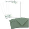Glüxx Agent 100 Briefpapier-Sets DIN A5 - Naturpapier in Creme mit Eukalyptus-Zweigen - mit Briefumschlägen DIN C6 in Eukalyptus-Grün - Vintage-Stil, bedruckbar für Hochzeitseinladungen