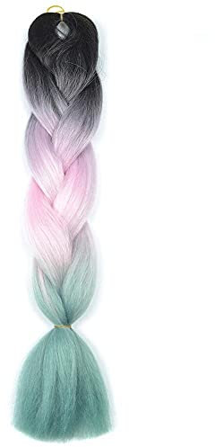 Lunghe trecce jumbo Ombre intrecciare i fasci di capelli Estensioni dei capelli sintetici Trecce all'uncinetto Naturale blu rosa viola biondo-M# Rosso_24 pollici 2 pezzi