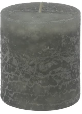 Rustik Kerze Stumpenkerze Grau 75 X 70 mm ca. 25 Stunden Brenndauer