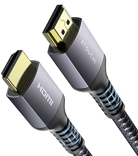 Stouchi 8K 0.5M HDMI Kabel, Ultra HD 48Gbps High Speed 8K60 4K120 144Hz RTX 3080 eARC HDR10 4:4:4 HDCP 2.2&2.3 Dolby HDMI 2.1 Kompatibel mit Fire TV/Roku TV/PS5/Xbox Series X/Samsung/Sony/LG