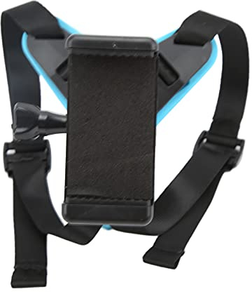 Motorradhelmhalterung mit Handyhalter, 1/4 Zoll Schraubenlöcher rutschfeste Helmkinnriemenhalterung Kunststoff für Sportkamera für Handy(Blau)