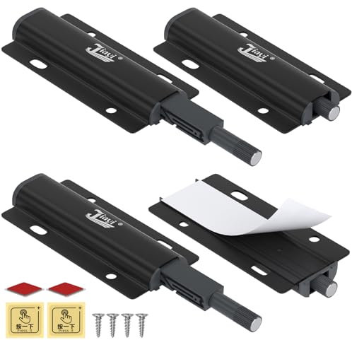 Drucktüröffner Push to Open Jiayi 4 Stück Magnetische Schiebetür Schloss Heavy Duty Touch Türschloss Push Offen Schrank Hardware Für Schränke, Schränke, Wandschränke Magnetische Schiebetür Schloss