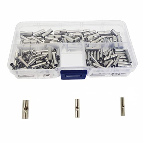 Surriba Stoßverbinder Unisoliert Set 200pcs, Butt-Connectors, Kabel Crimp Verbindung Kabel Ferrule, Kerbverbinder für DIY Elektrische Spleißen 16mm2