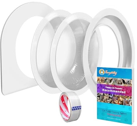 FuzzyMilky Cat Toilet Training System 2022 - Teach Cat to Use Toilet Cat Toilet Training Kit (One Pack + Extra Training Pan)