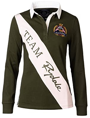 Rydale Ladies Rugby Shirt Women’s Long Sleeve Polo Shirt 100% Cotton Country Embroidered