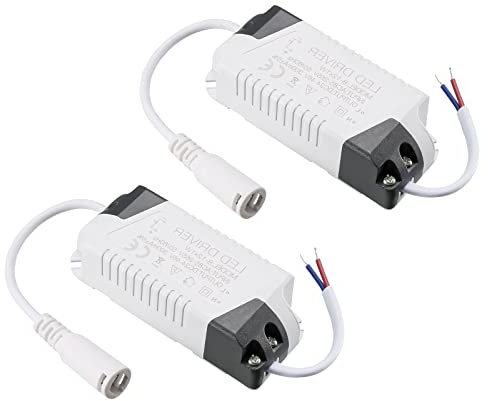 QUARKZMAN 8-12W LED Driver x 2pz Carbonio Acciaio Potenza Alimentazione Trasformatore Costante Corrente 300mA per LED Luce, Computer Progetto, Esterno Luce, [Grigio]