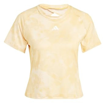 adidas Mujer Train Essentials AOP Flower Tie-Dye tee, Crystal Sand/Semi Spark, L
