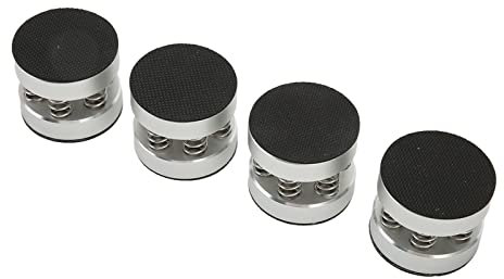 4 Pièces Support D'isolation de Pointes de Haut-Parleur à Ressort en Aluminium, Pieds D'amortisseur de Haut-Parleur Argentés, pour Lecteur de Platine Vinyle Amplificateur HiFi