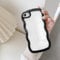 UEEBAI Case for iPhone 7/iPhone 8, Clear Case Cute Curvy Aesthetic Wave Wavy Frame Slim Fit Shockproof Phone Bumper Cover Translucent Soft Pretty Protective TPU Case for girls women - Black