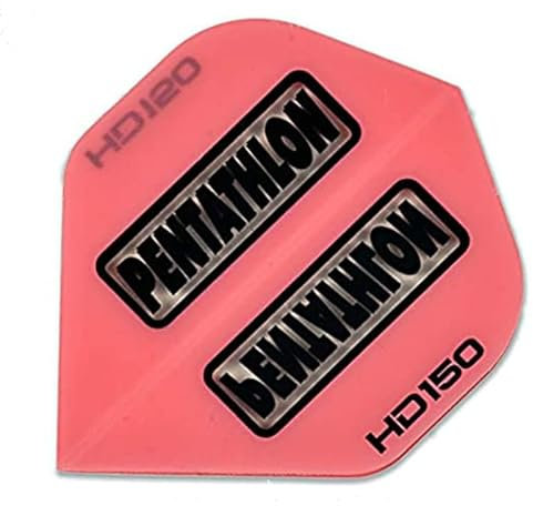 US Darts Pentathlon HD150 Dart-Flights, Standardform, Pink, 3 Sets (9 Flights), 150 Mikrometer, super robust