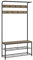 Vicco Wandgarderobe Fyrk, Garderobe mit Haken, Eiche/Schwarz, 100 x 190 cm