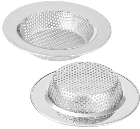 guangyuan Spülbecken Abflusssieb Sieb Spüle Essensreste Abflusssieb 8 cm Edelstahl Waschbecken Sieb Küche Sink Strainer Abflusssieb Küchenspüle Sink Filter, 2 Stück