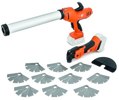 FEIN Fugensanierer-Set AKP 18-600 AS (Akku-Kartuschenpresse + Akku-MultiMaster + 50 universelle Schneidmesser) Nr. 71902260000
