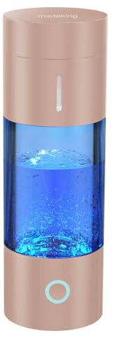 madeking Wasserstoff-Wasser-Generator-Flasche - mit SPE und PEM-Technologie, wiederaufladbare wasserstoffreiche Wassertasse Wasser-Ionisator tragbare Maschine & Maker für Trinken (Gold)