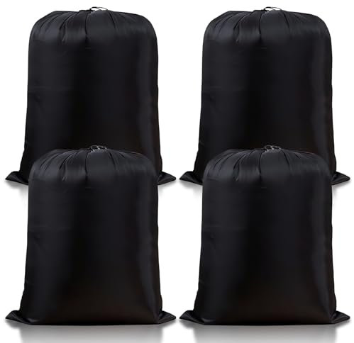 SPORWAY 4 Stück Wäschesack Reise 60 x 80 cm, Wäschebeutel mit Kordelzug Große Kapazität Wäschetasche Faltbare Aufbewahrungsbeutel für Zuhause Schlafsaal Reisen Camping Strand
