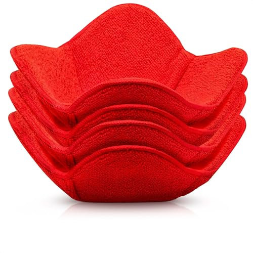 Trendsettings Microwave Bowl Huggers (Red) - Set of 4 - Polyester, Polyamide - Microwave Safe - Handle Hot and Cold Bowls - Without Burning Your Hands