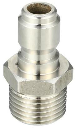 Hihaha Hochdruckreiniger-Kupplung Silber 1 Stück Für Autos Edelstahl | Silbern, 1/2 NPT, 42x25mm, 5000 PSI, 212°F, Universal Für Waschpistolen, Für Hochdruckreiniger