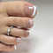 24pcs French Tip False Toenails Nude Pink White Edge Stick on Toenails Rhinestone Press on Toe nails Removable Glue-on Toenails Full Cover Fake Toe nails Women Brides Toe nails Art Accessories