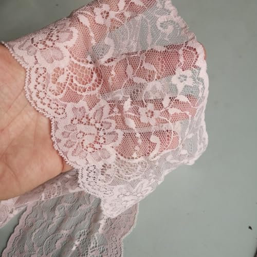 PIZZITALIANI Tulle per bomboniere - Pizzo Tulle ROSA ANTICO, Altezza 11 cm x 10 m, Made in Italy Passamaneria decorativa, Pizzi e merletti, Merletto Valencienne morbido, Art1001560