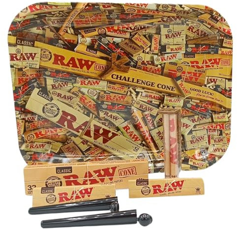 raupir Set Raw Drehtablett Mix Papers Cones Tubes Drehmaschine Joint Tube Hüllen zur sicheren Aufbewahung von normalen und konischen Zigaretten