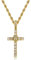 ICEDIAMOND 14K Vergoldung Schädel Kreuz Iced Out Anhänger mit 20'' Seilkette, Krappenset 5A Brillantschliff CZ Diamant Charm Halskette für Männer Frauen (Gold)
