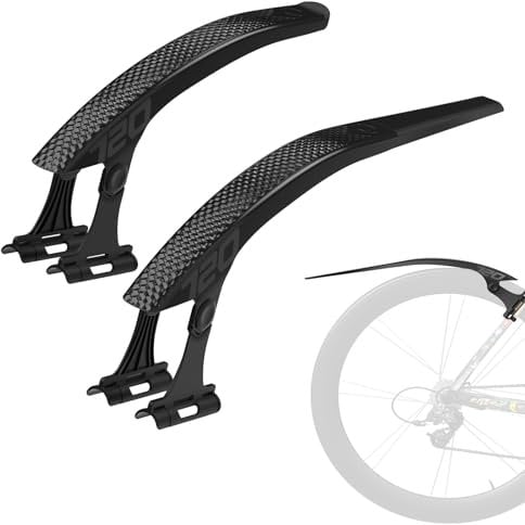 Taximi Fahrrad Schutzblech Set 24-29 Zoll, Gravel Bike Schutzblech Verstellbarer, Schutzblech Rennrad Schnelle Demontage für Geeignet Reifenbreite 700C X 23-38MM(Schwarz)
